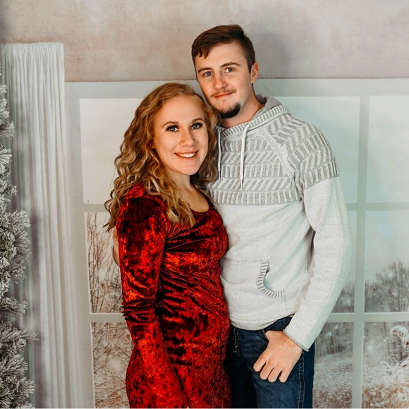 Red-Purple Velvet Dress - Picture 1 of 2